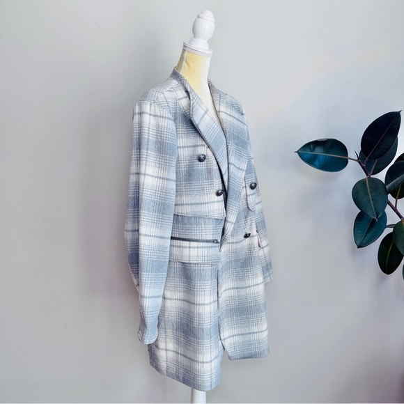 Torrid Plaid Wool Blend Midi Coat 3X - Picture 7 of 9